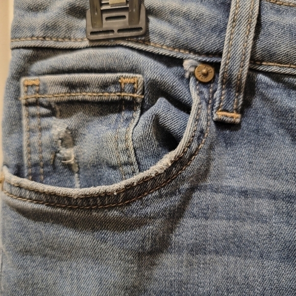 JUST Black Distressed Jeans Size 28 - Picture 3 of 9